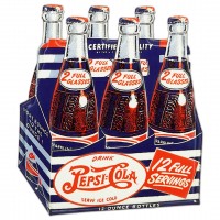 Enseigne Pepsi-Cola en Métal embossé Caisse de 6 (6 pack)